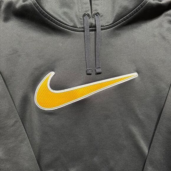 Nike Therma-Fit Hoodie Men’s Small Black Polyester NDSU Swoosh Athletic Pullover - Picture 3 of 7
